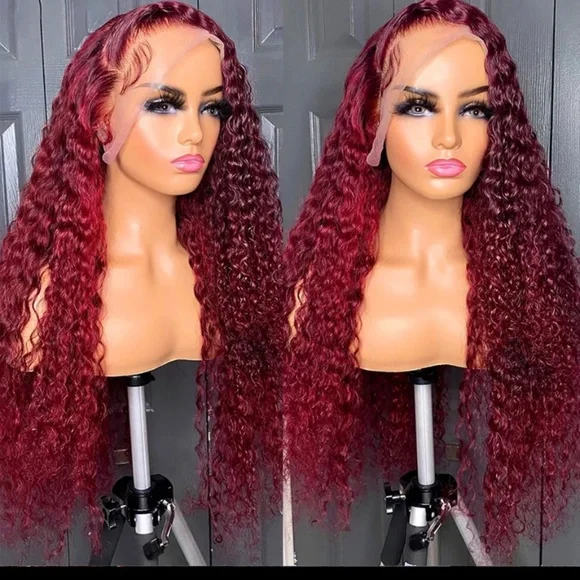 ALL HUMAN LACE WIG BURGUNDY
